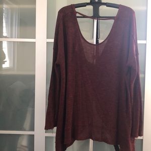 Free people open back sweater